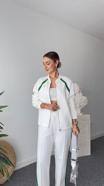 Green Color Transitional Oys Pique Set