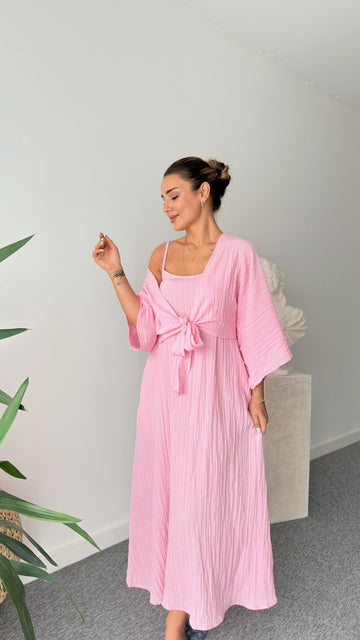Pink Merla Two-Piece Dress Set