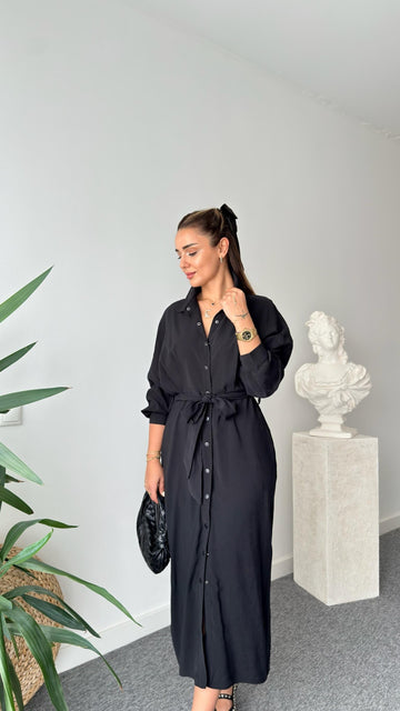 Serna Orj Brand Snap Button Tencel Dress