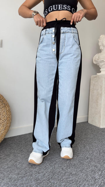 Designer Black Combed Cotton Detailed Trousers
