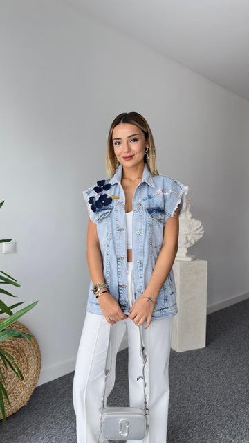 Stone and Accessory Detailed Design Jean Vest