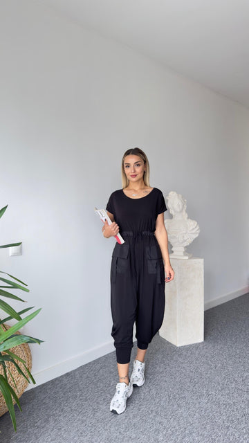 Shalwar Model Cargo Pocket Black Overalls