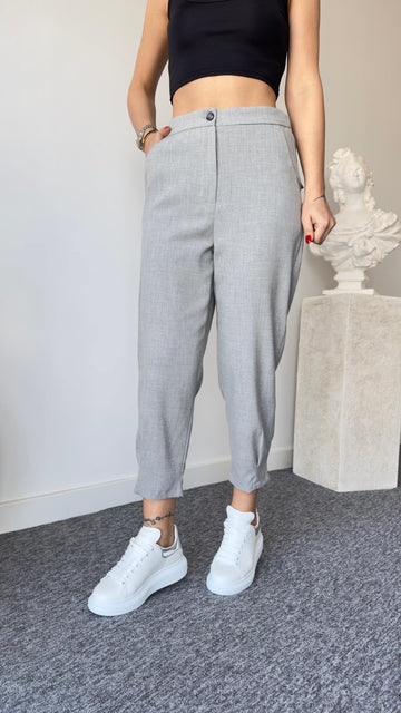Crey Zra Model Gray Fabric Trousers