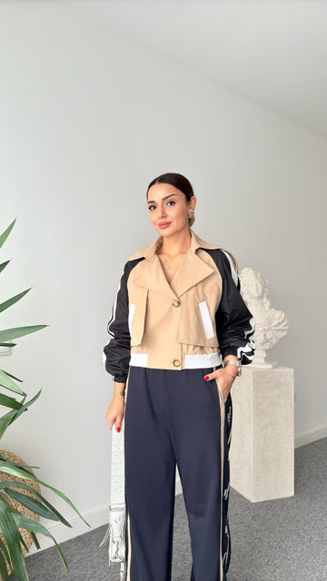 Veloci Back Printed Design Trench Coat