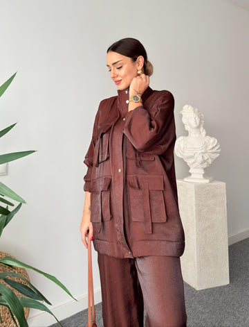 Brown Vuaye Pocket Detailed Suit