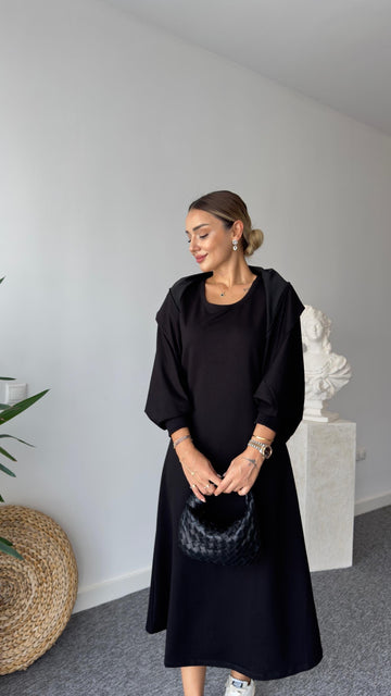 Black Two-Piece Dress with Leroy Jacket