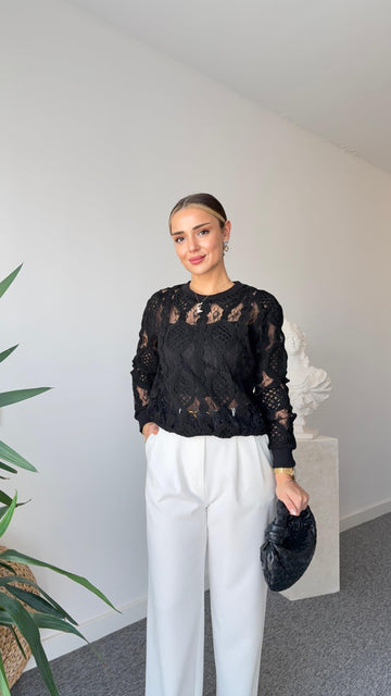 Black Lase Knitted Edition Sweater