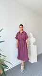 Burgundy Toles Waist Gathered Massi Dress