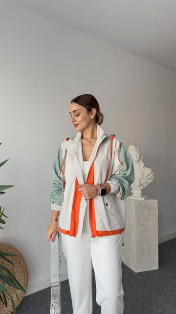 Benore Orange Stripe Detailed Jacket