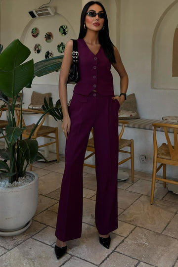 Cyrus Vest and Trouser Set purple