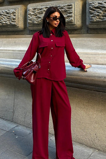 Flowy Classic Suit Red