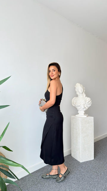Black Jamile Window Detail Dress