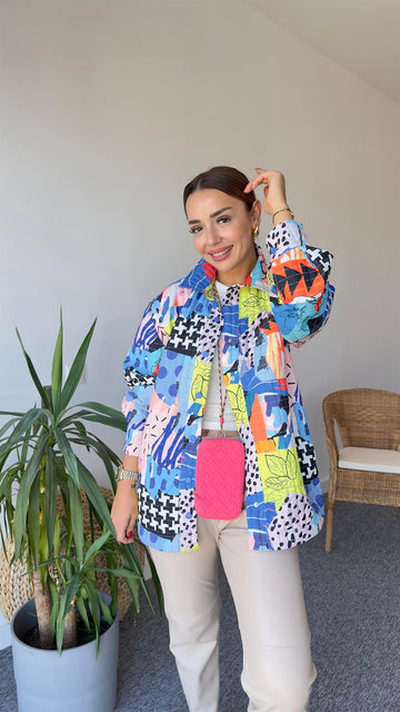 Ariya Quilted Colorful Shirt Jacket