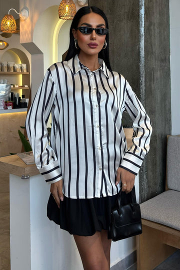 Pinstripe Satin Shirt
