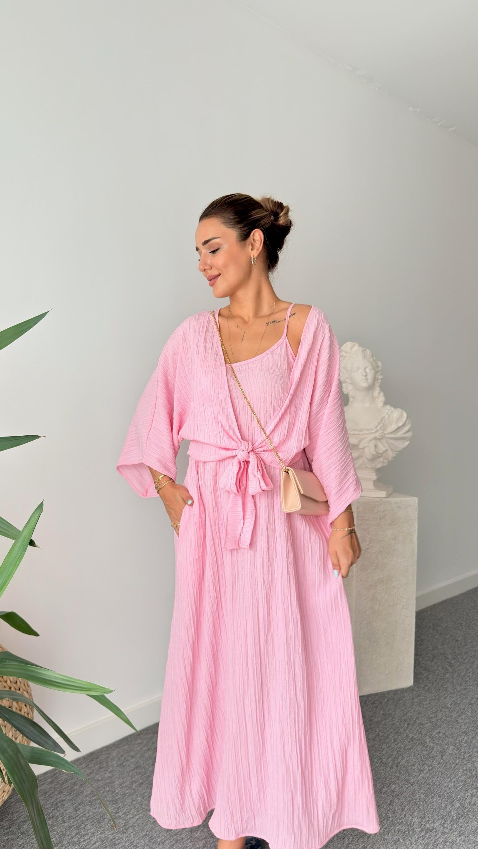 Pink Merla Two-Piece Dress Set