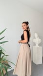 Brek Zra Model Belted Contrast Dress