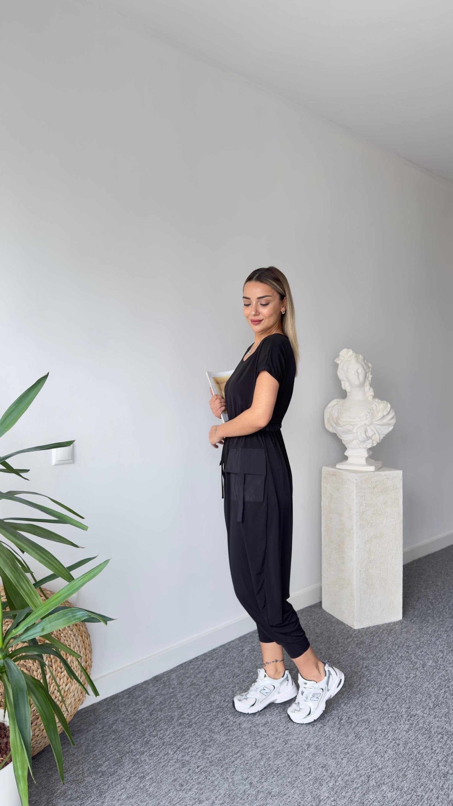 Shalwar Model Cargo Pocket Black Overalls