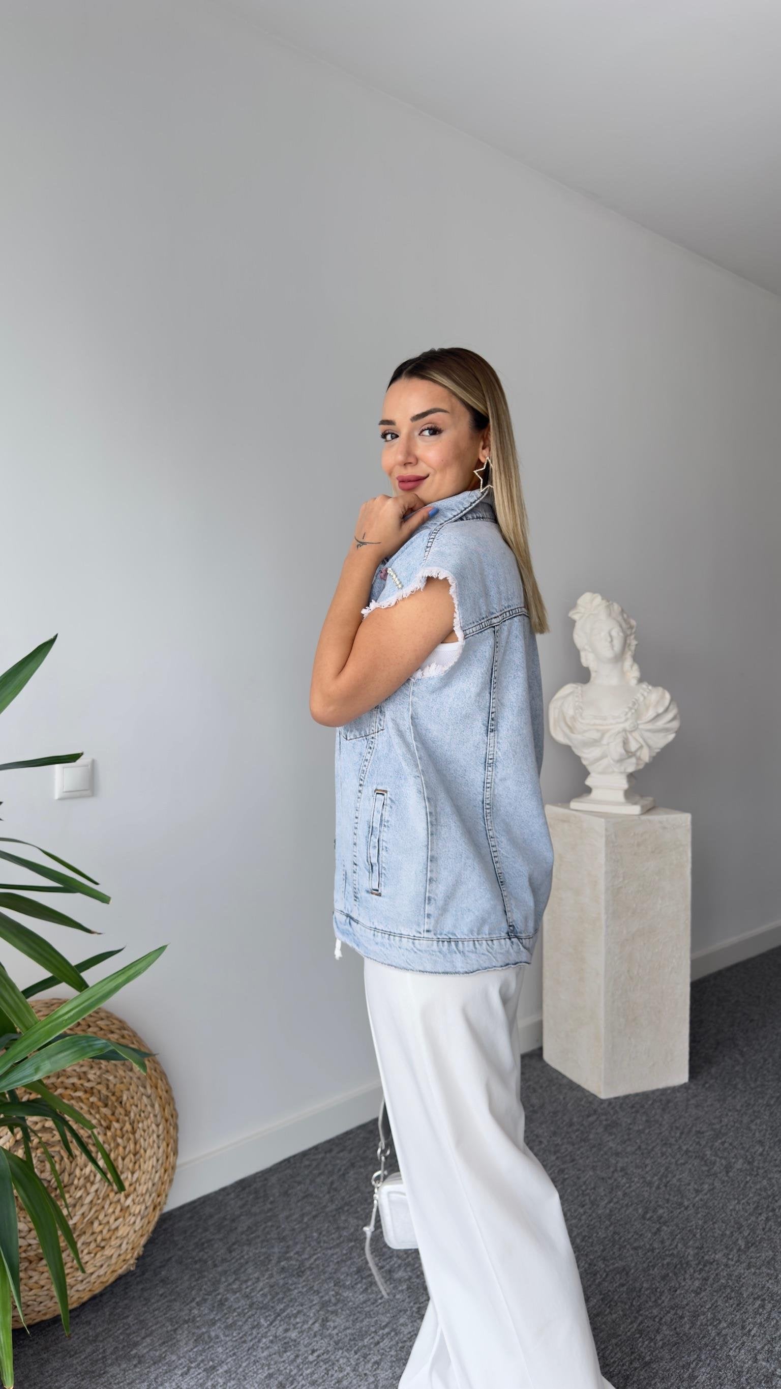Stone and Accessory Detailed Design Jean Vest