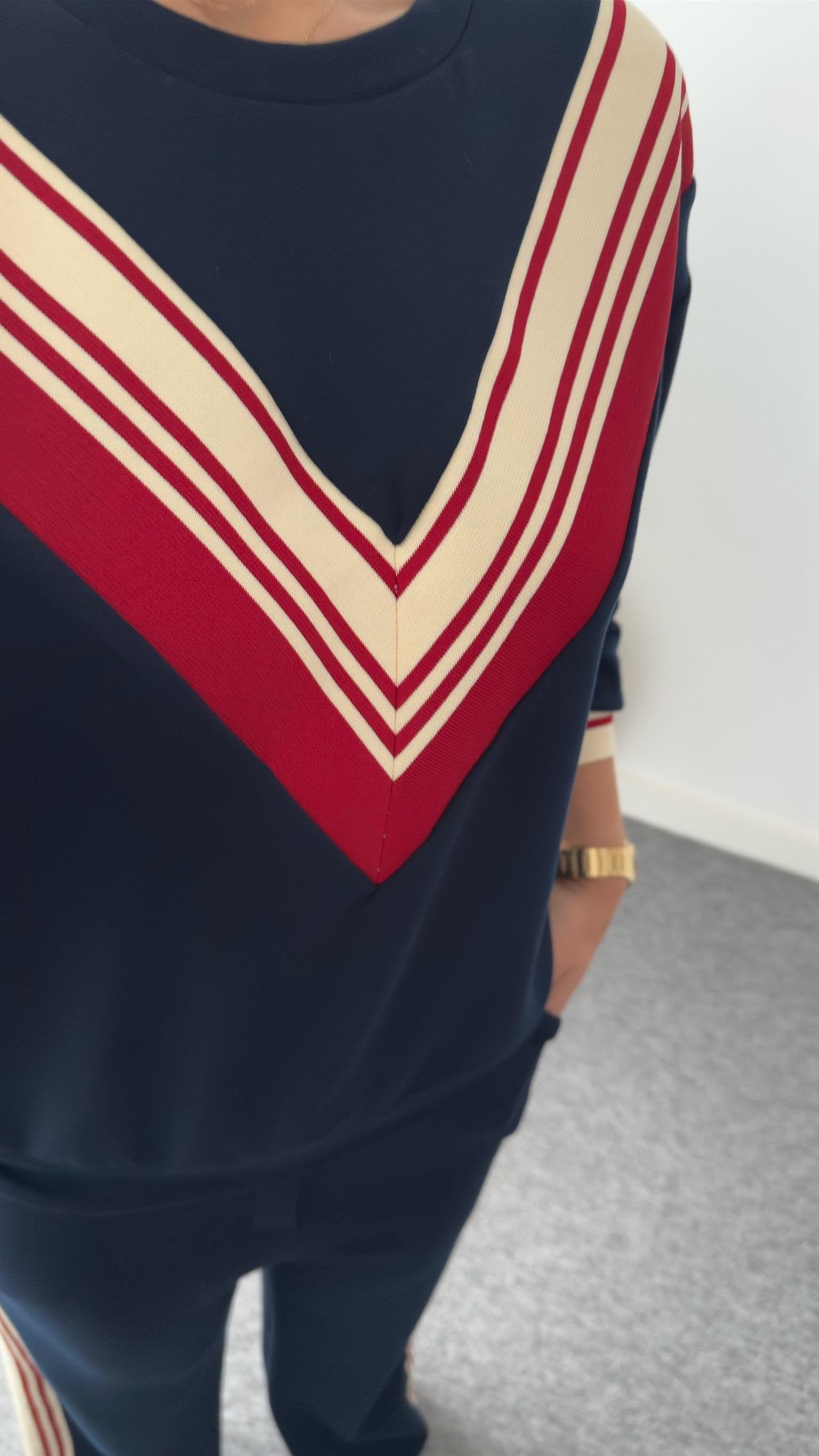 Liveya Red Stripe Detailed Modal Suit