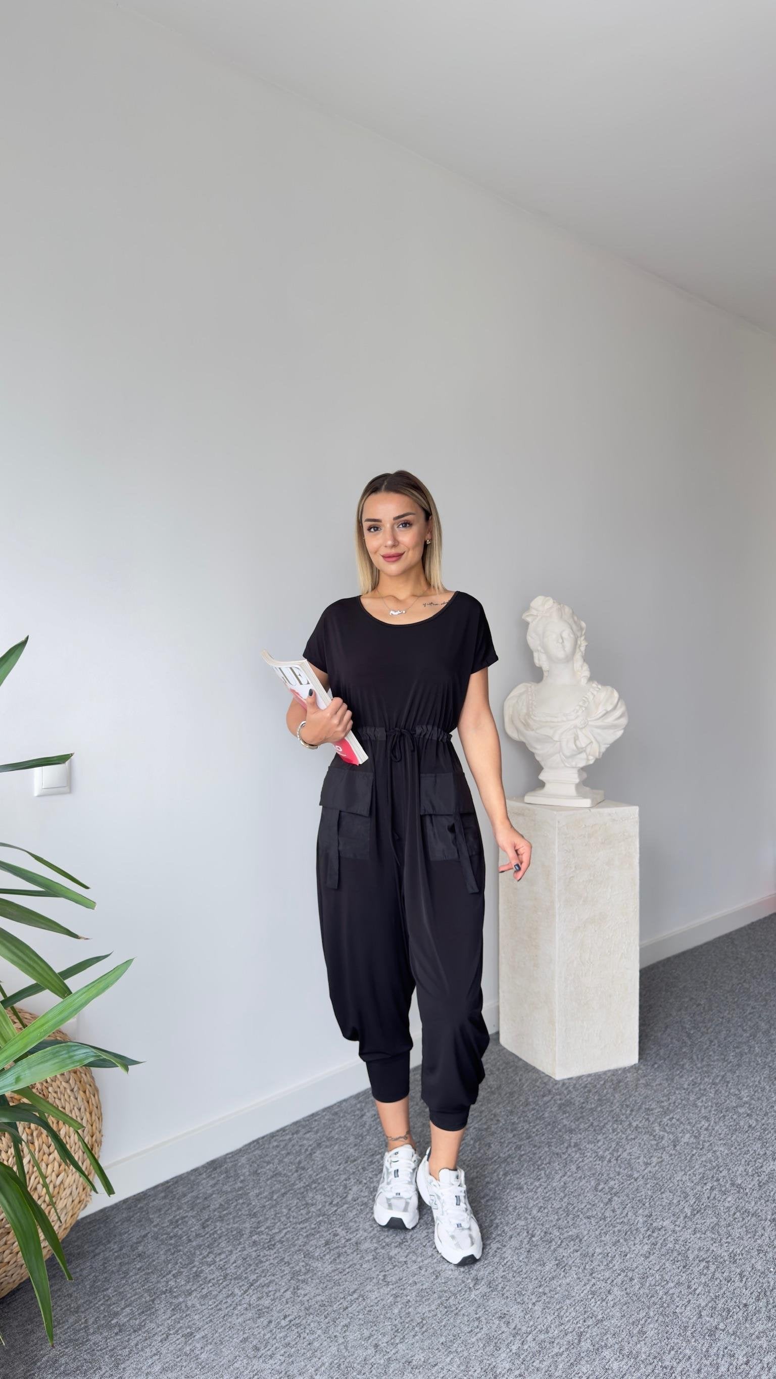 Shalwar Model Cargo Pocket Black Overalls
