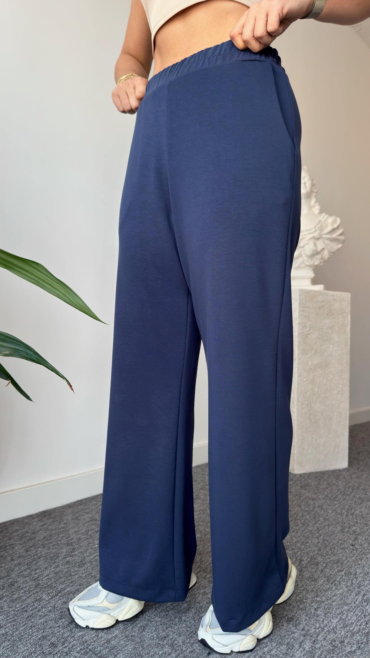 Navy Blue Sergio Wide Collar Oys Modal Suit
