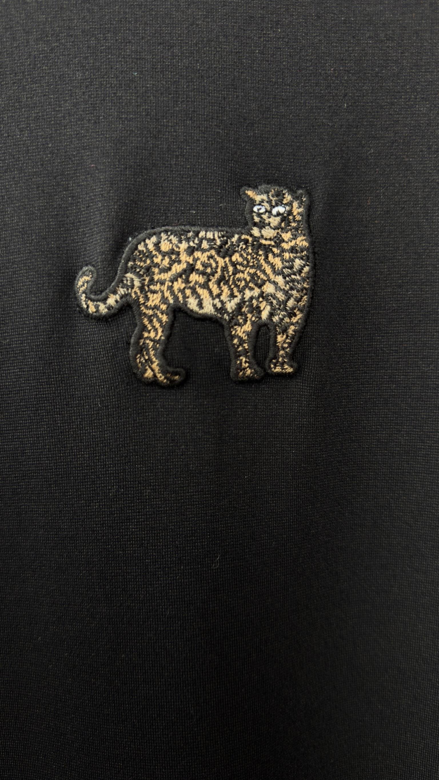 Black Tiger Embroidered Basic Dress
