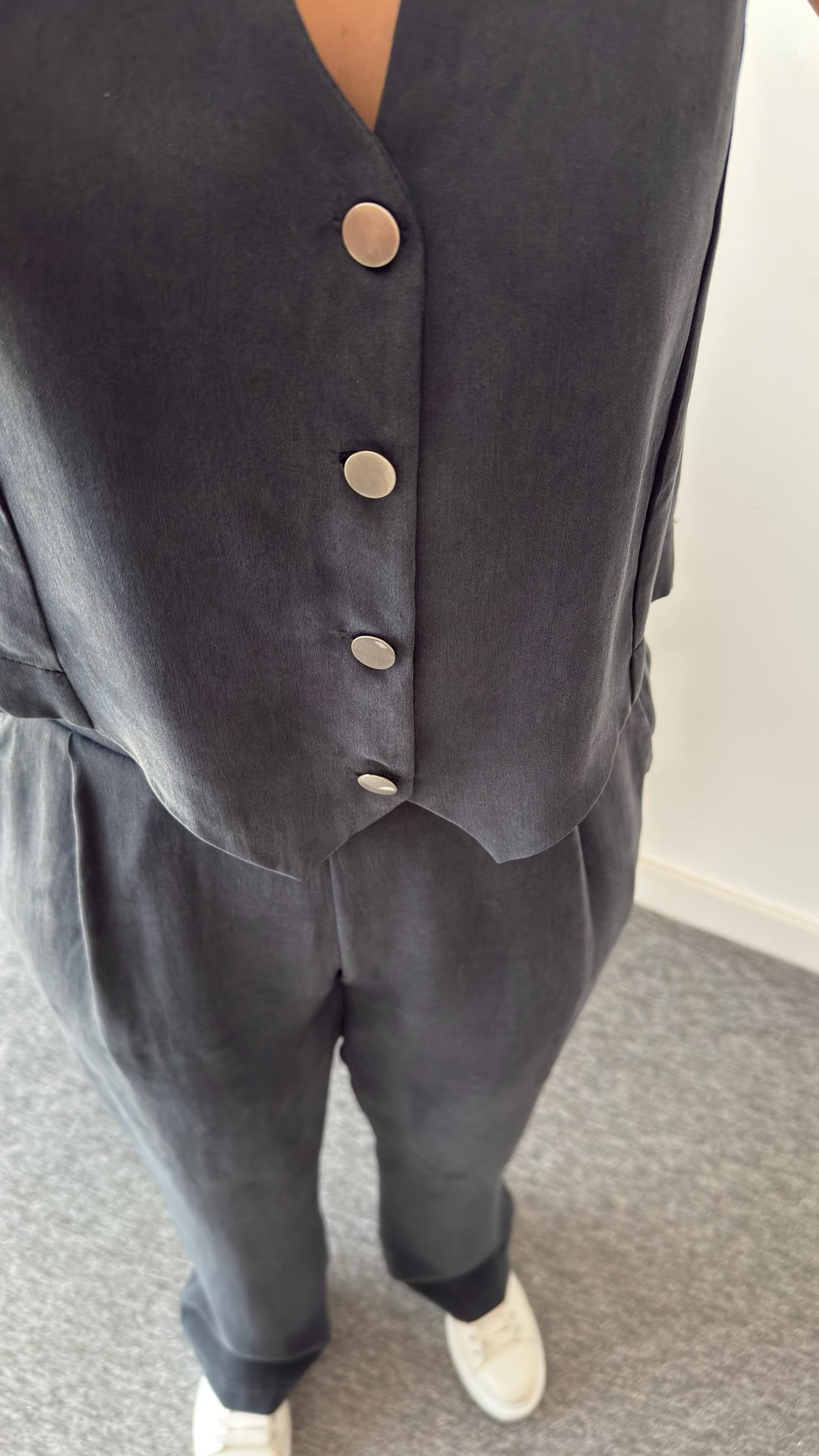 Anthracite Clare Tencel Suit with Vest