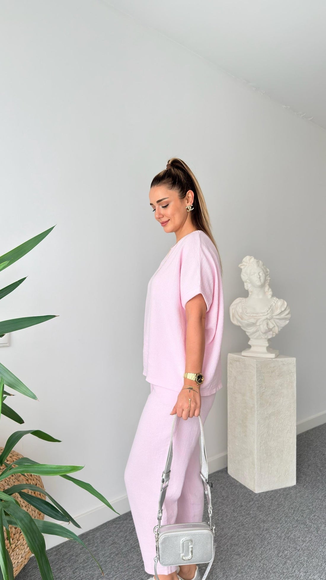 Pink Jaker Linen Casual Suit