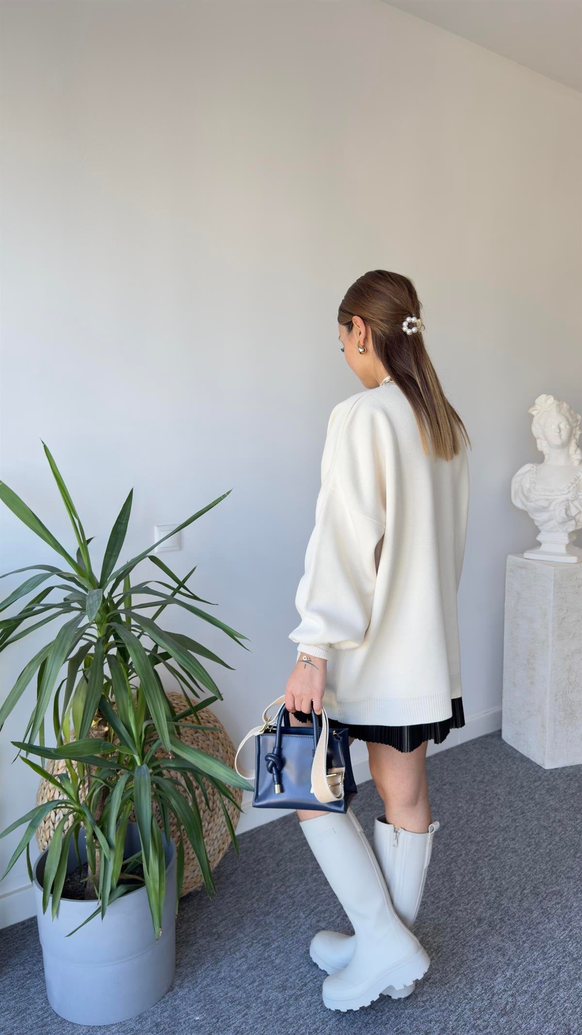 Balloon Sleeve Beige Sweater