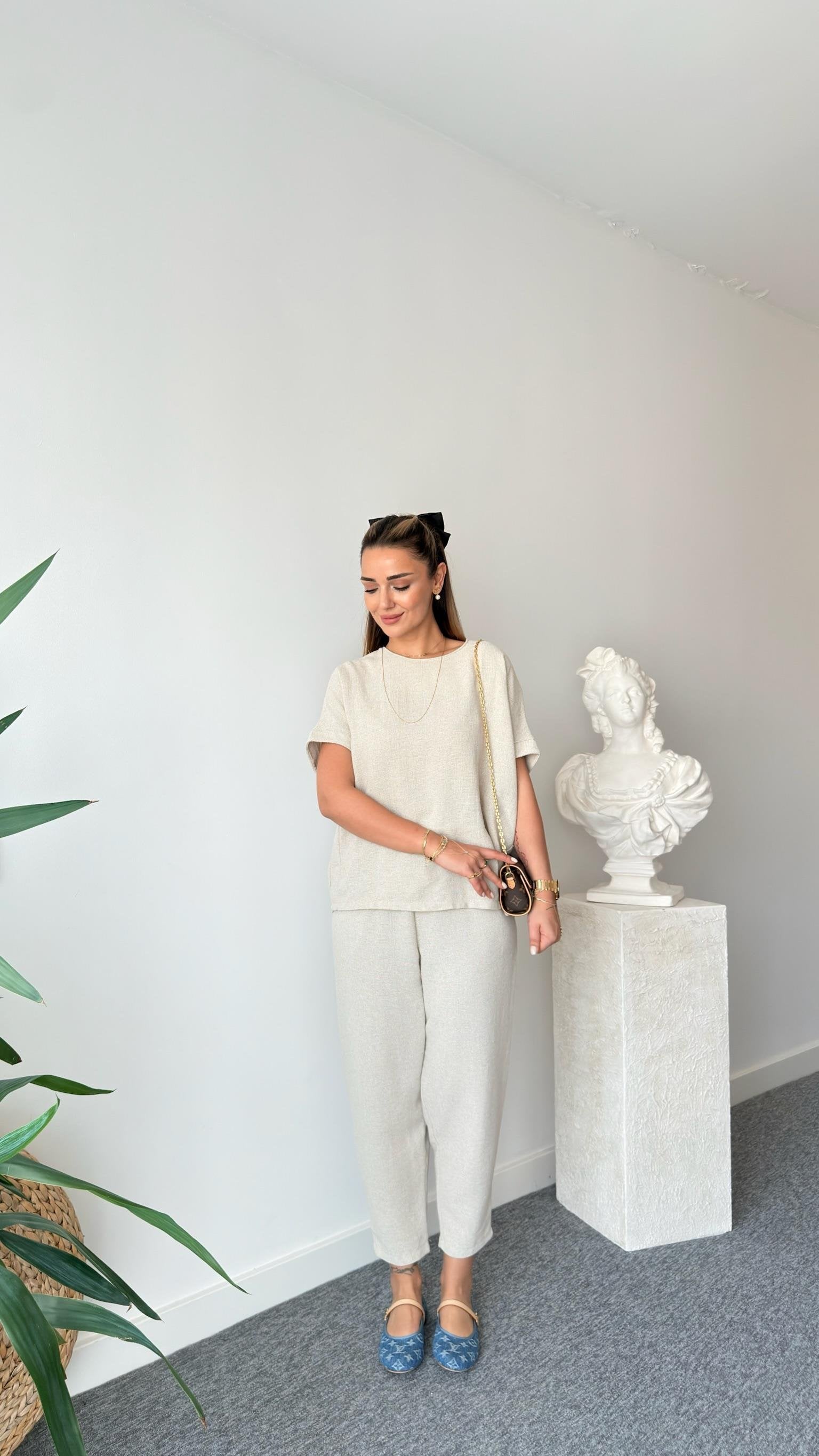 Jaker Stone Color Linen Casual Suit