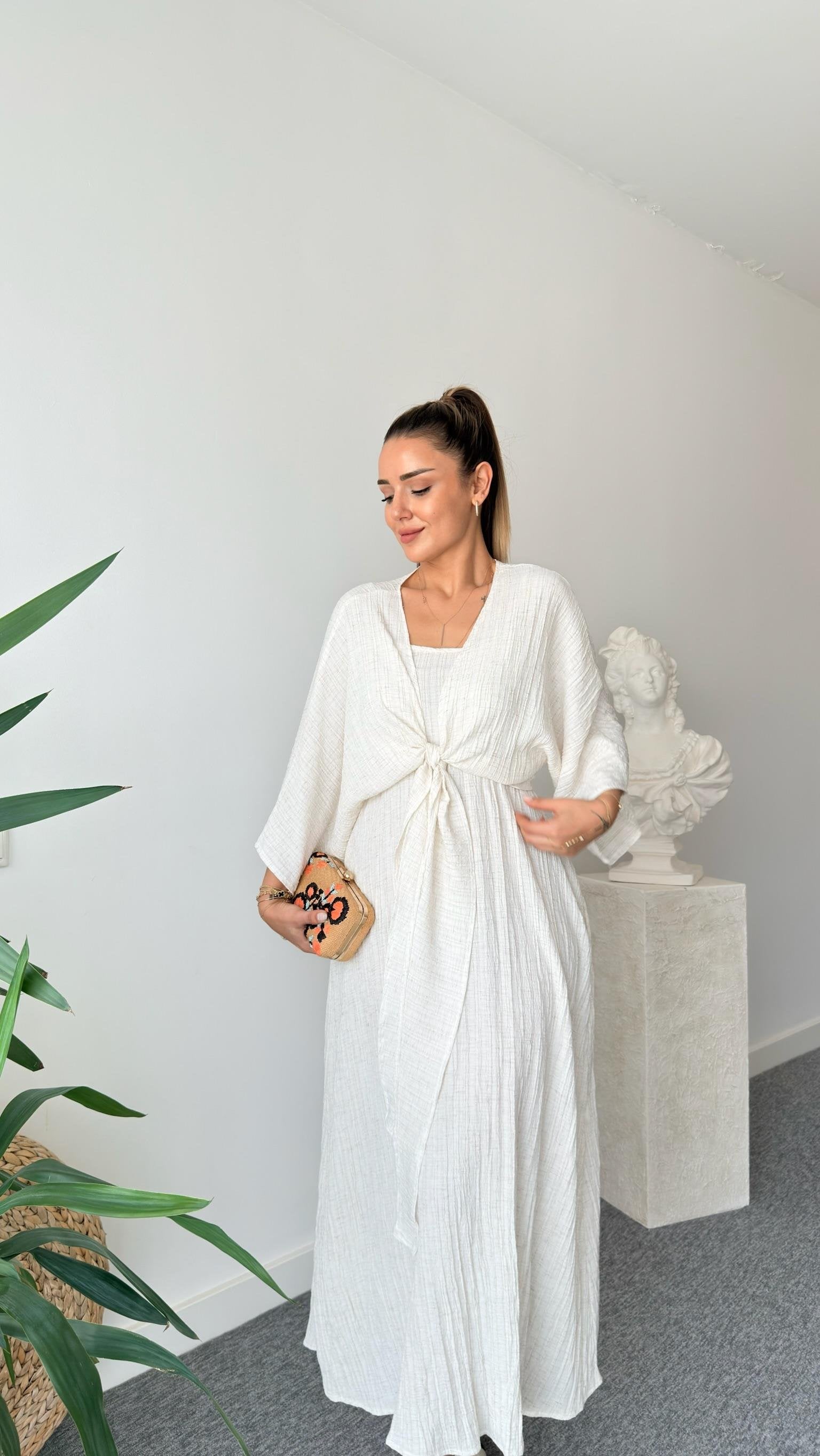Merla Beige Two-Piece Dress Set