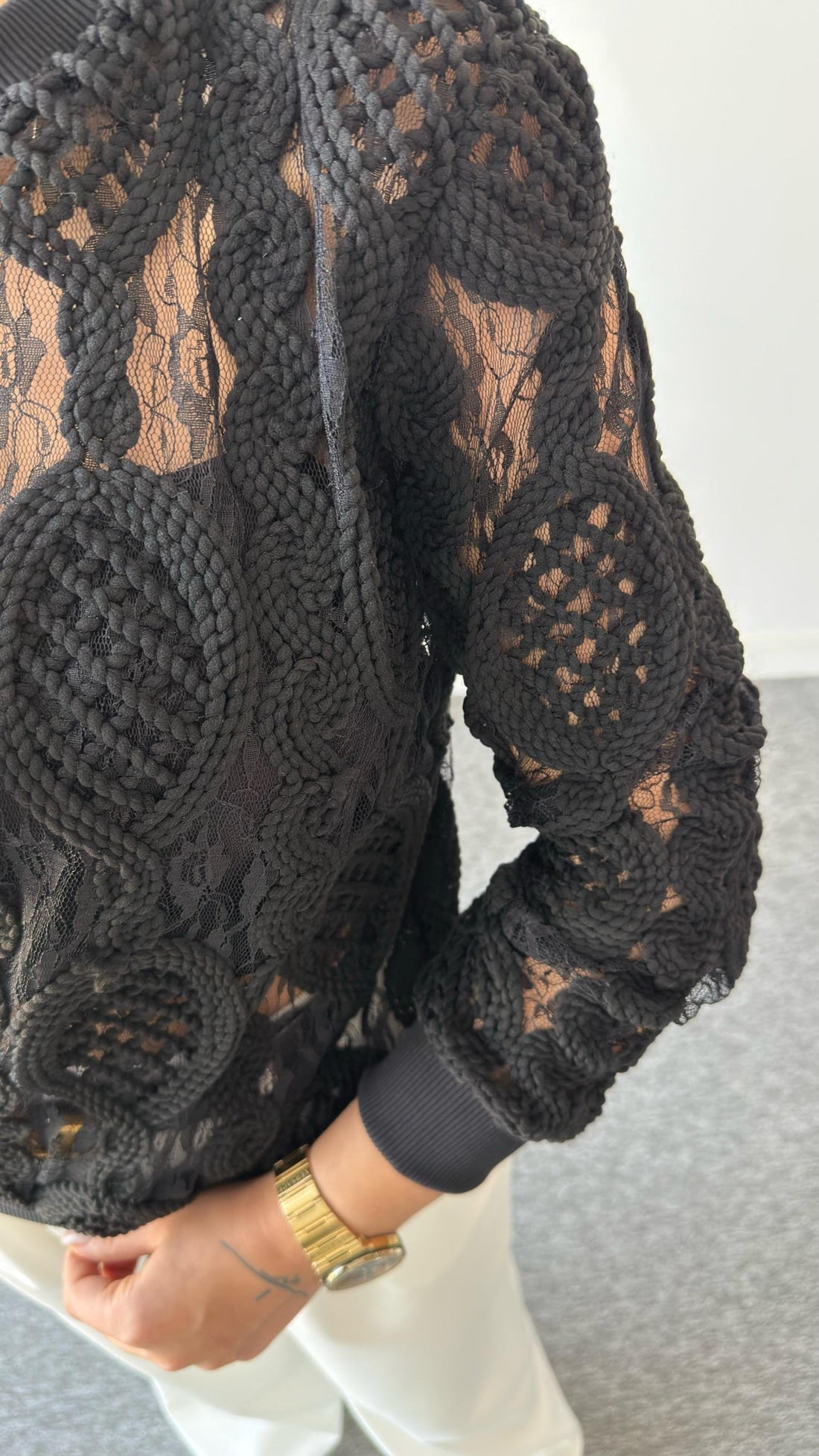 Black Lase Knitted Edition Sweater