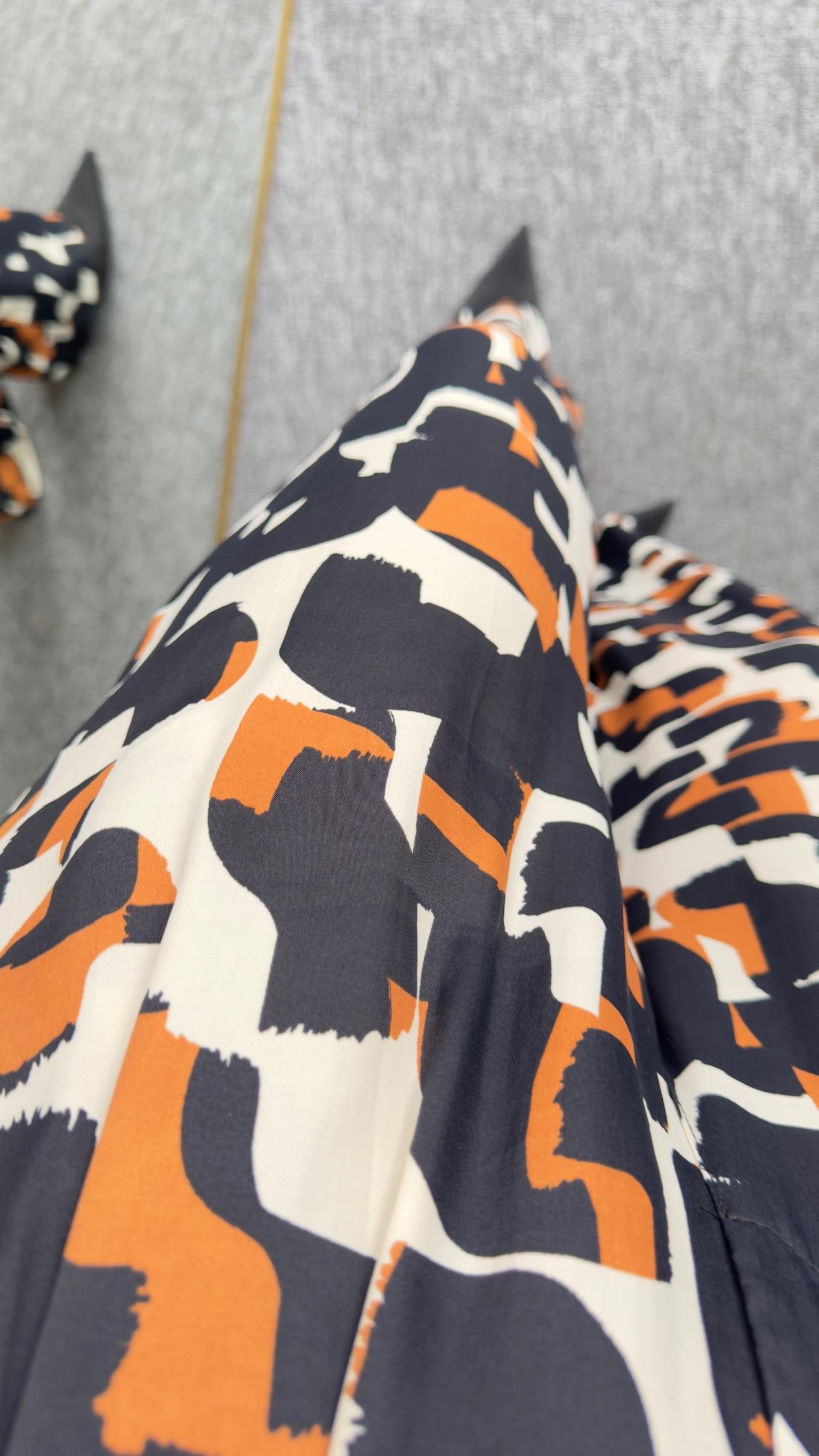 Brown Geometric Pattern Trousers