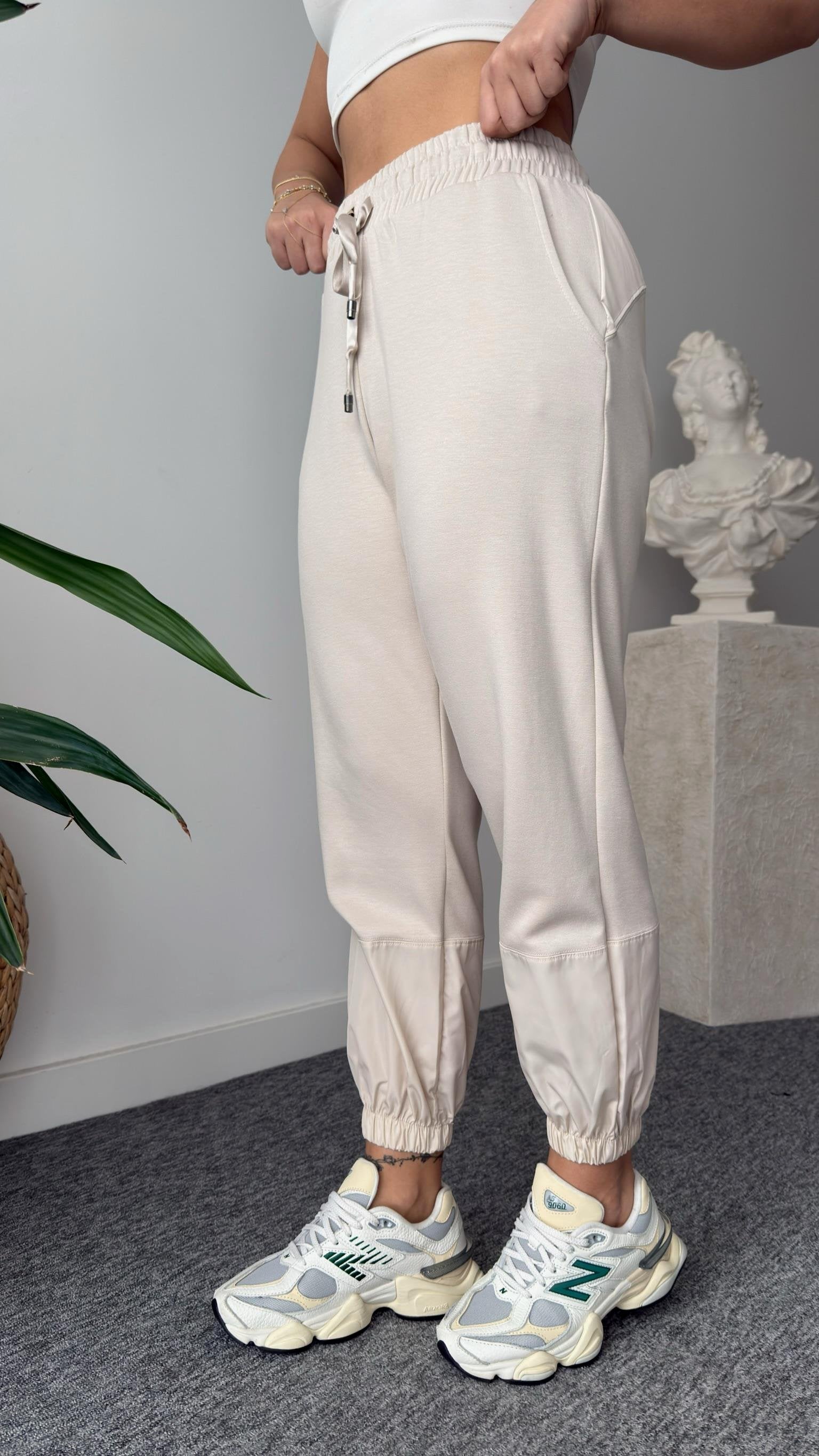 Beige Parachute Detailed Design Suit