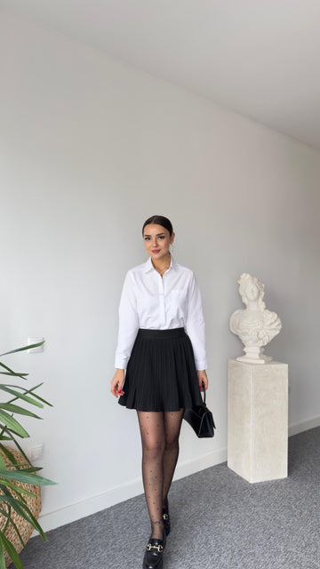 Motta Black Pleated Short Skirt