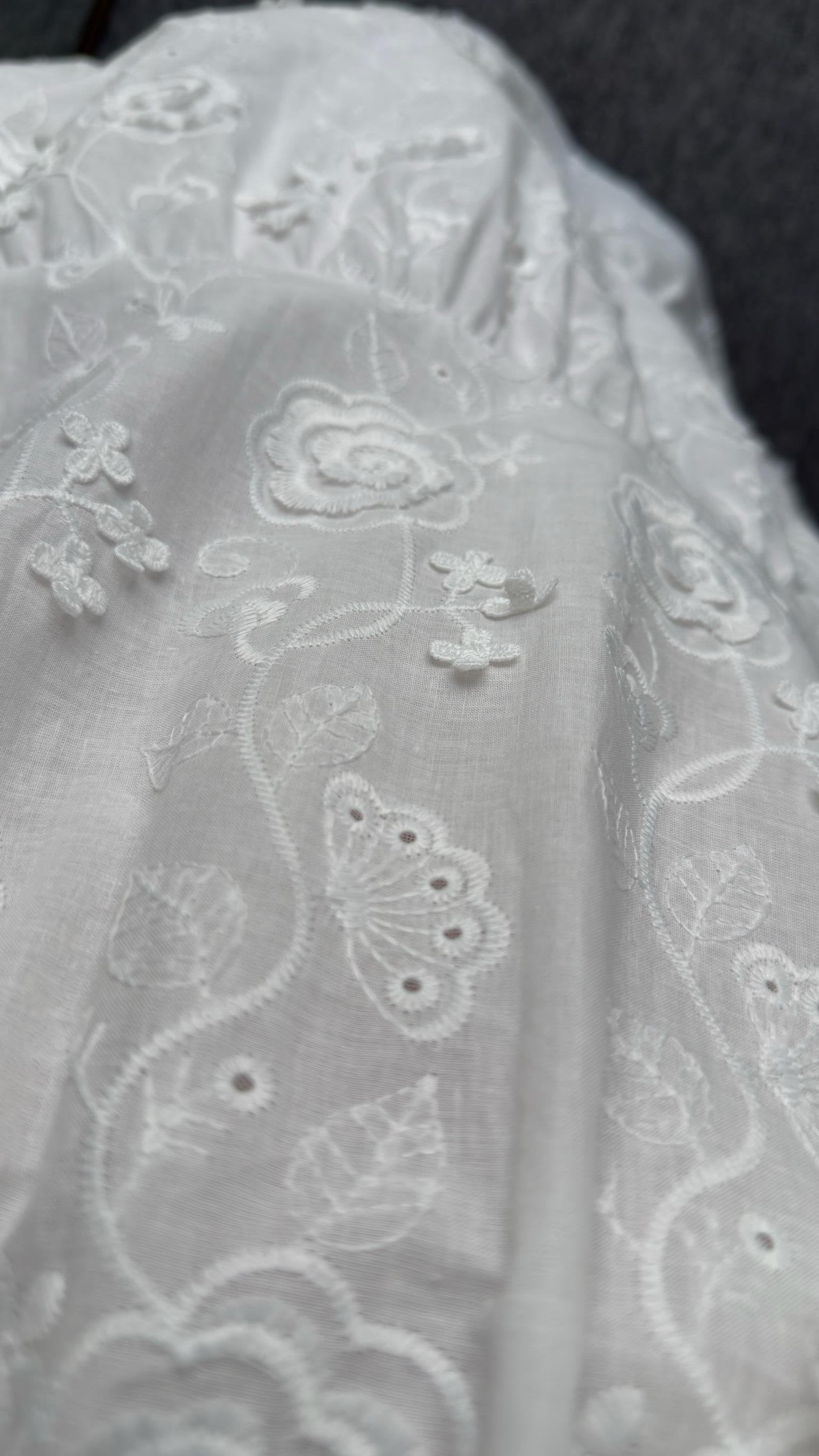 Premium White Cutwork Dress with Pigot Lining