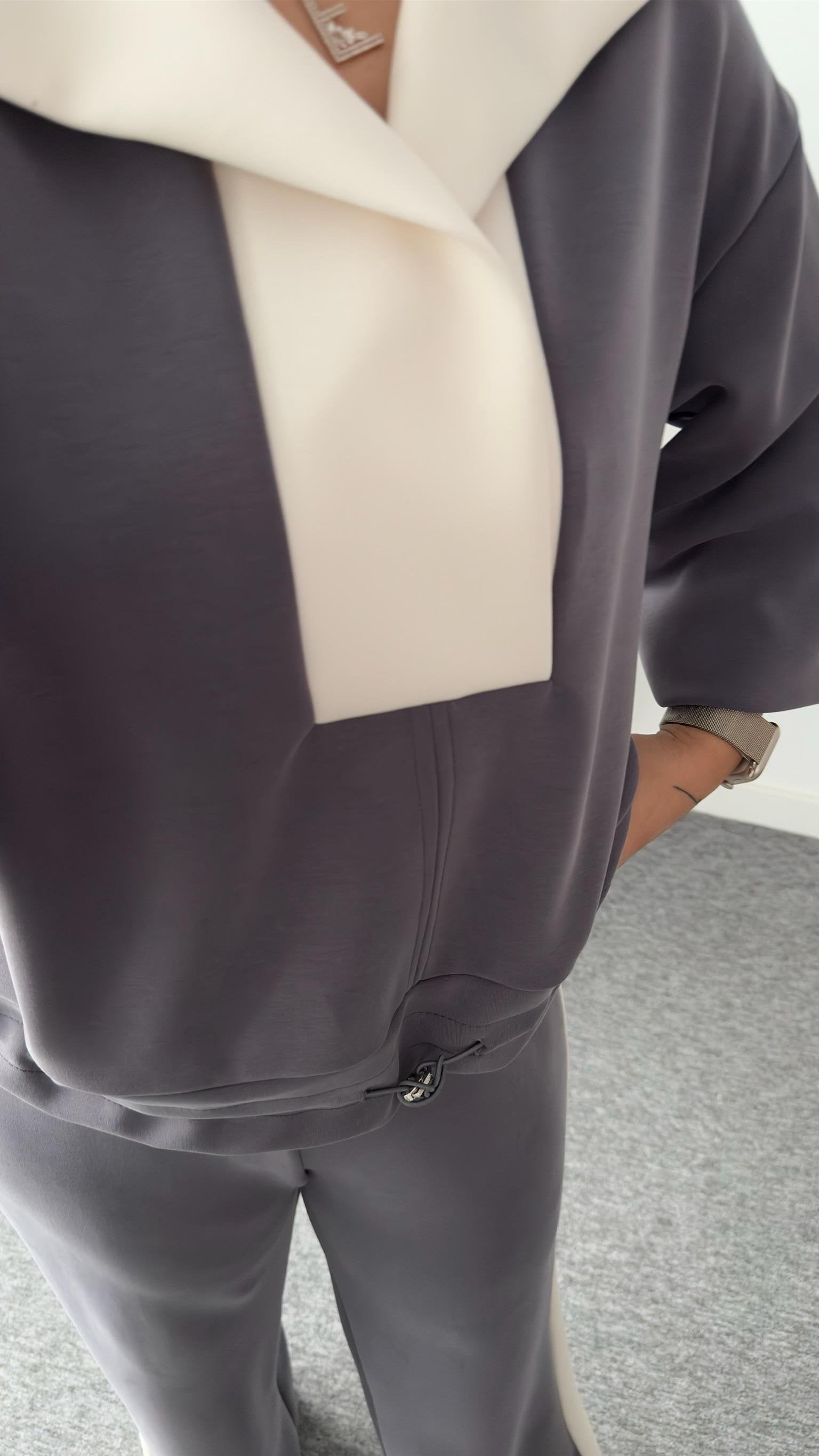 Grey Color Transitional Premium Oys Modal Suit