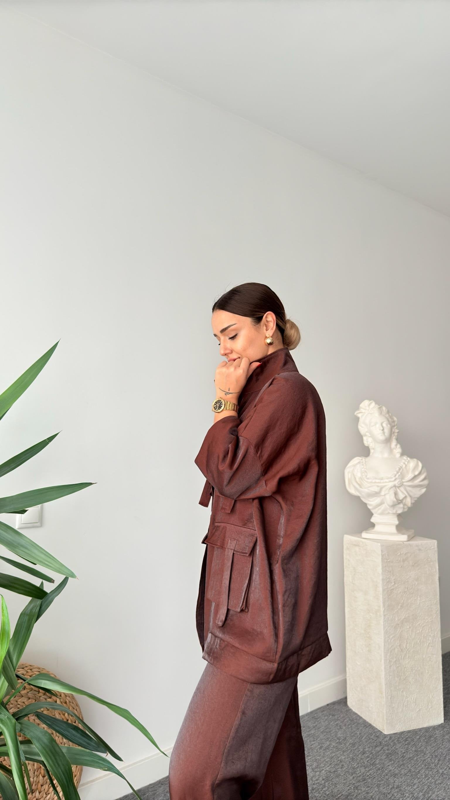 Brown Vuaye Pocket Detailed Suit