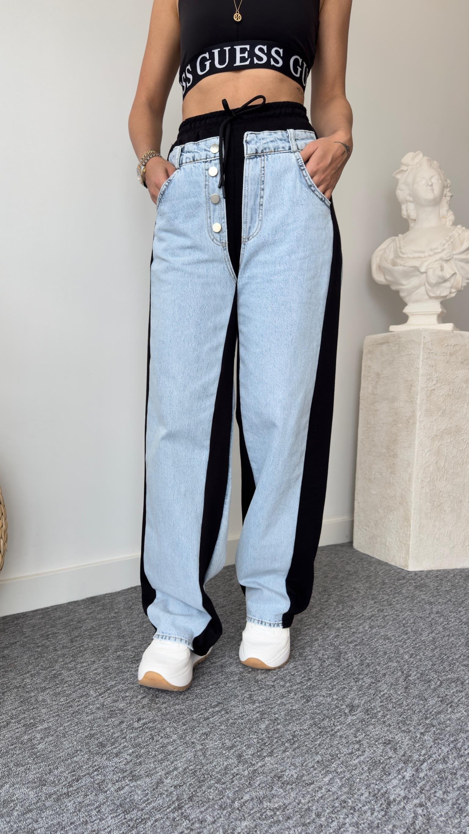 Designer Black Combed Cotton Detailed Trousers
