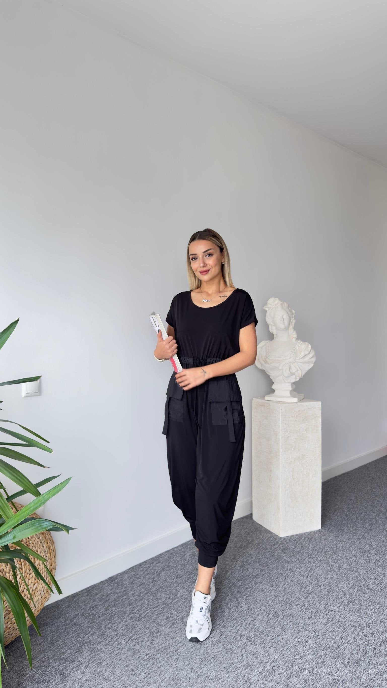 Shalwar Model Cargo Pocket Black Overalls
