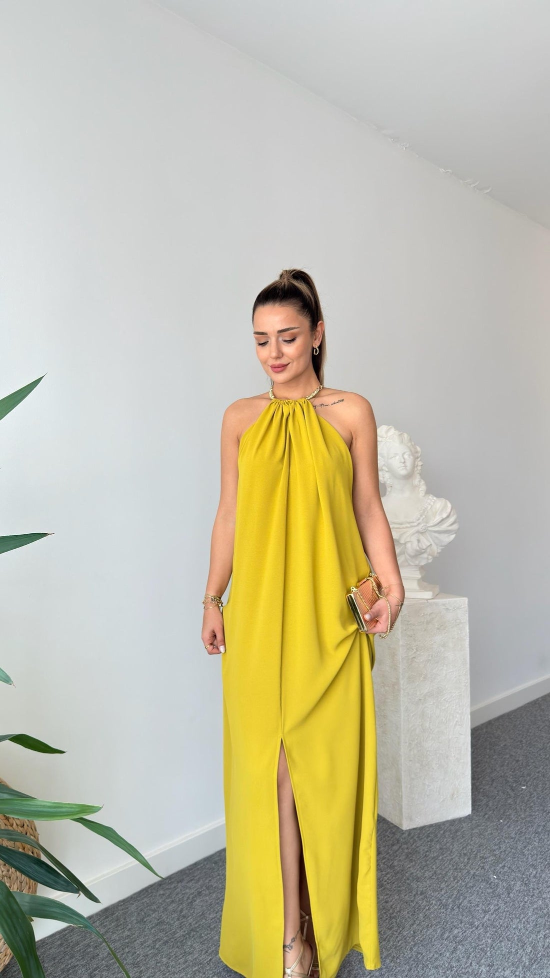 Original Green Dress with Necklace