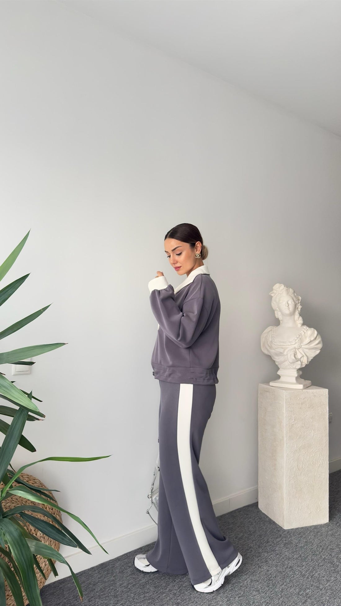 Grey Color Transitional Premium Oys Modal Suit