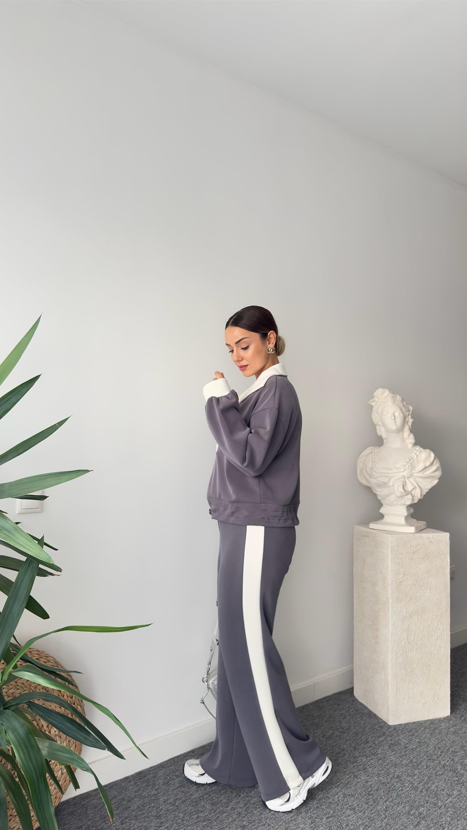 Grey Color Transitional Premium Oys Modal Suit