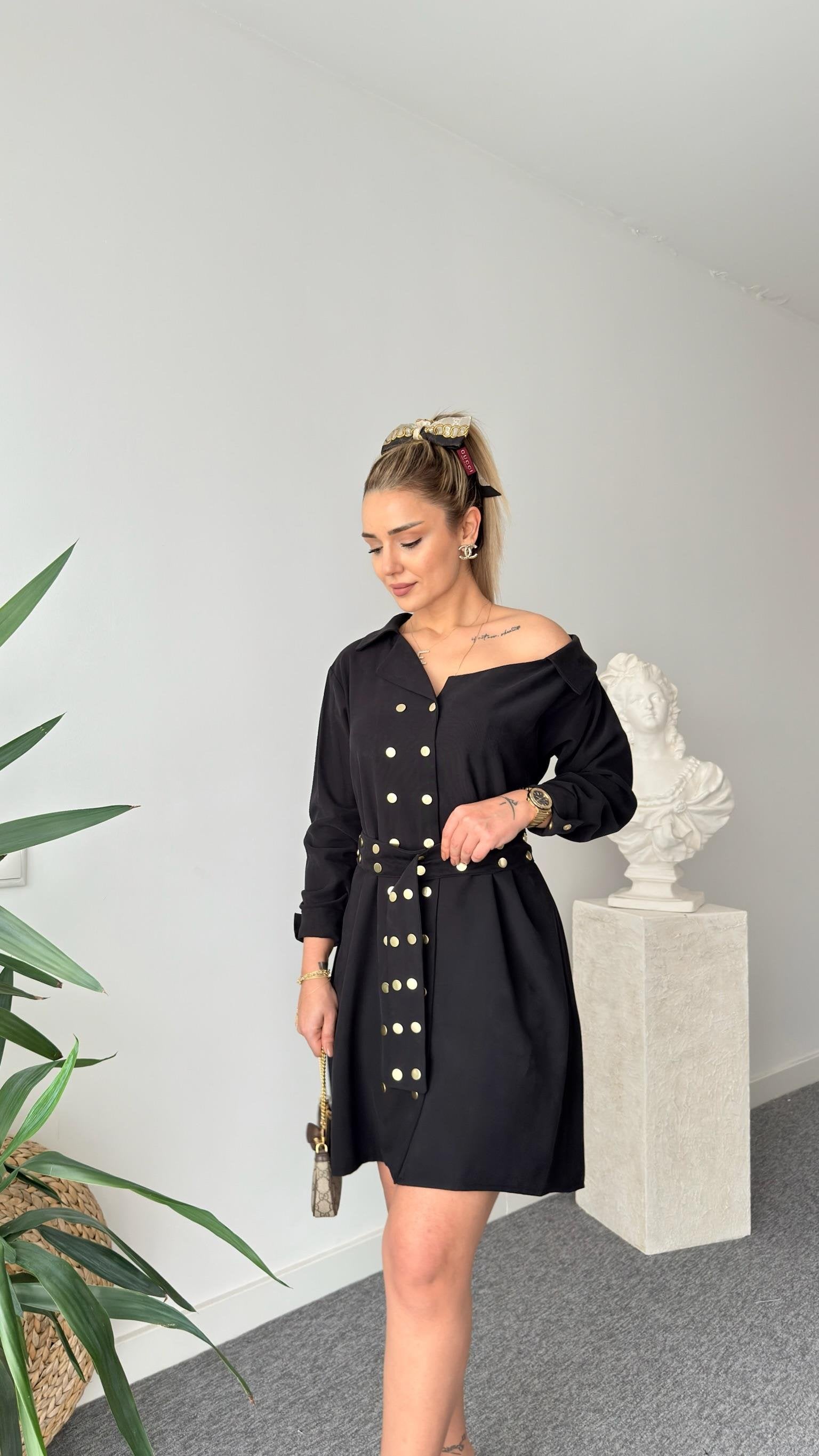 Serge Brand Model Belted Tencel Dress