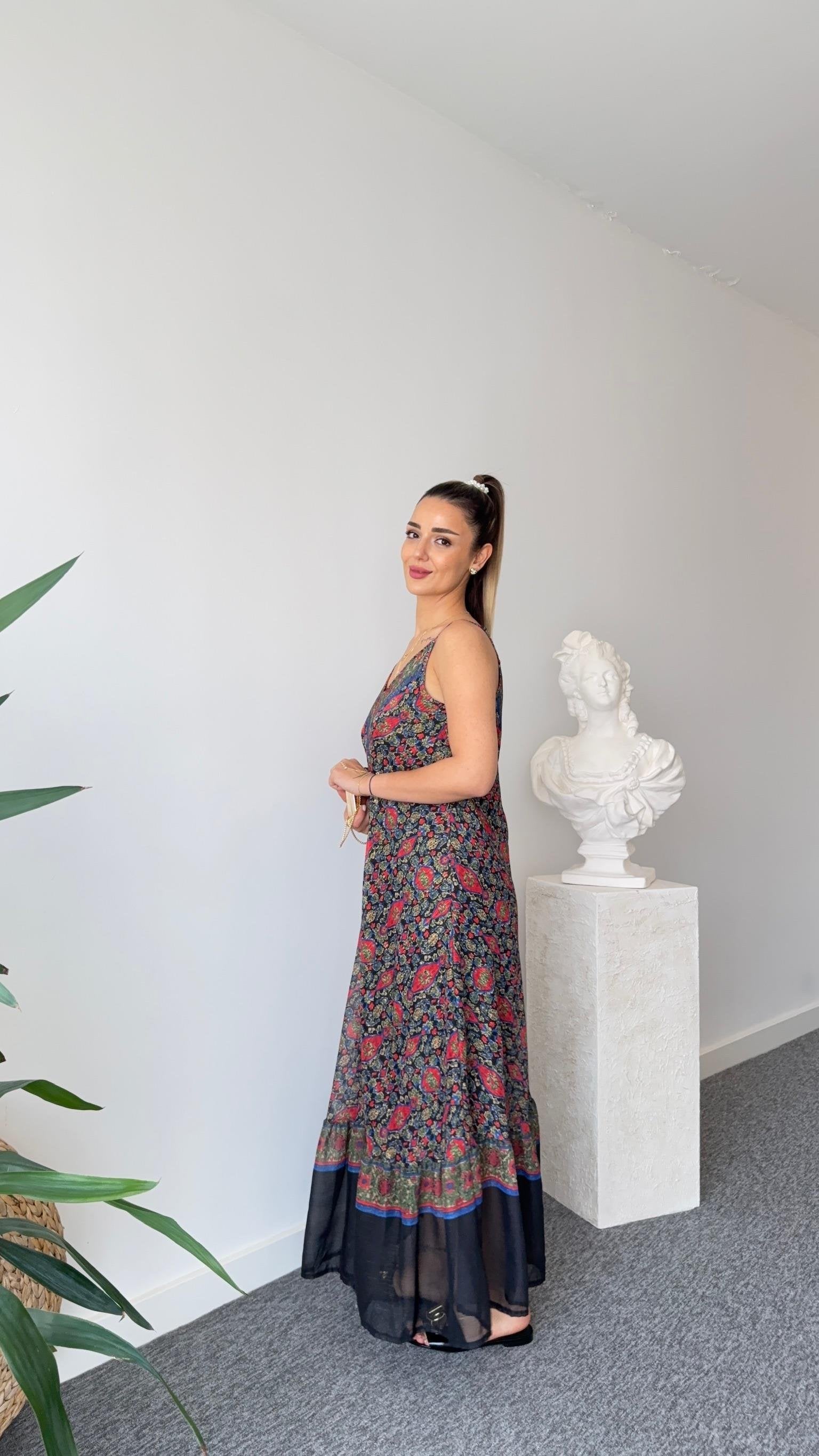 Vela Zra Model Floral Patterned Chiffon Dress