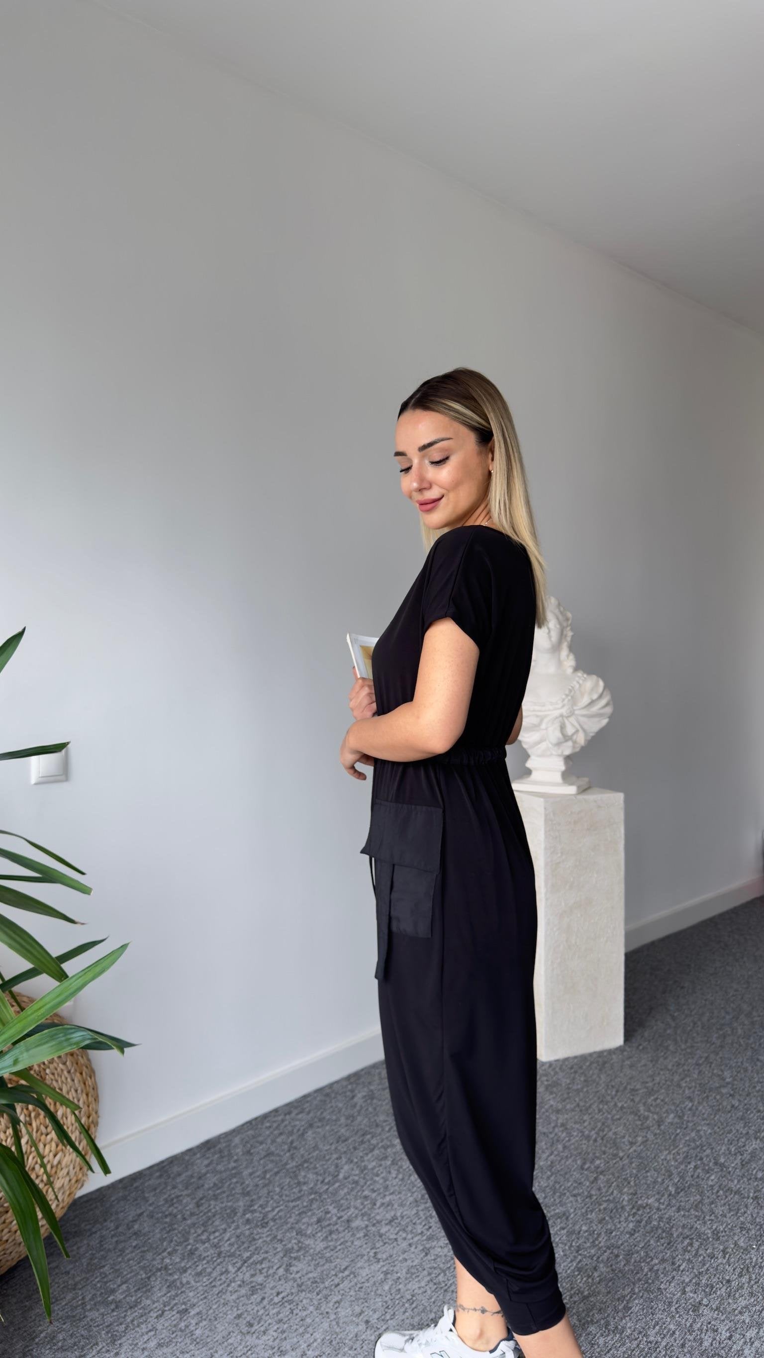 Shalwar Model Cargo Pocket Black Overalls