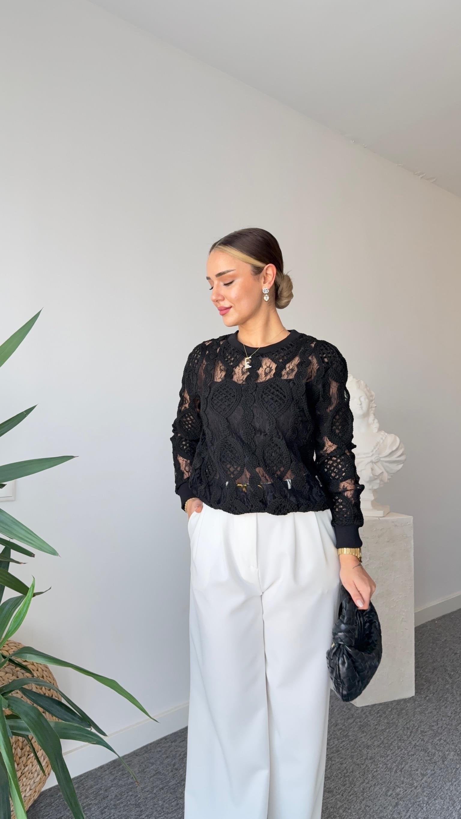 Black Lase Knitted Edition Sweater