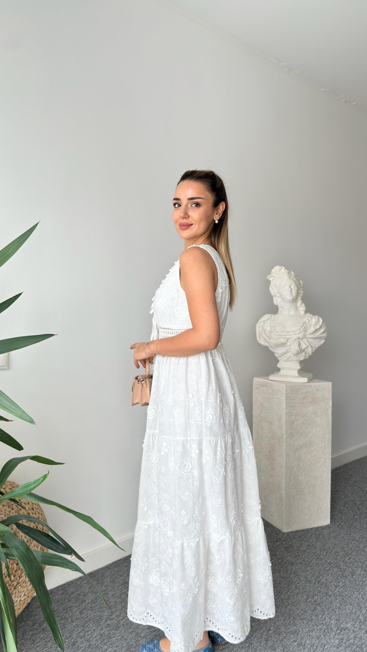 Premium White Cutwork Dress with Pigot Lining