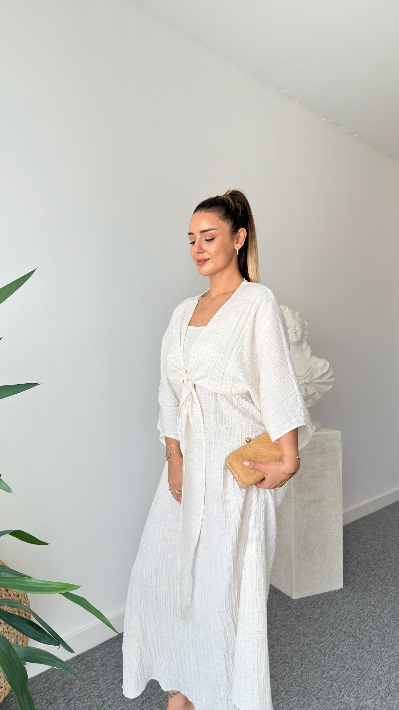 Merla Beige Two-Piece Dress Set