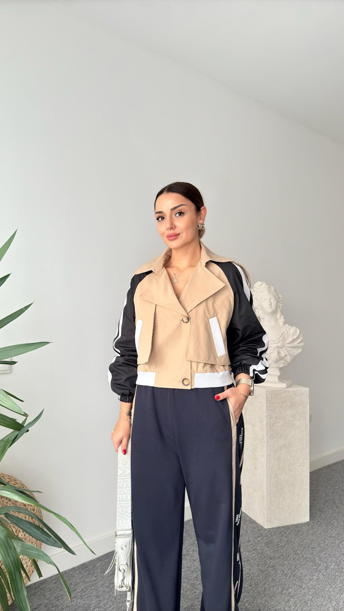 Veloci Back Printed Design Trench Coat